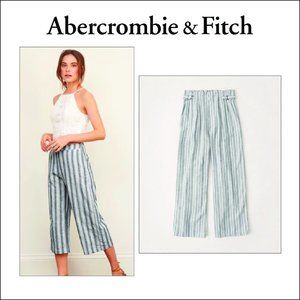 Striped Linen Wide Leg Pants
